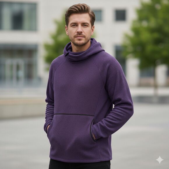 NWT Melanzana Men's M Micro Grid Hoodie V2 Grape Purple 2024 - Picture 2 of 11